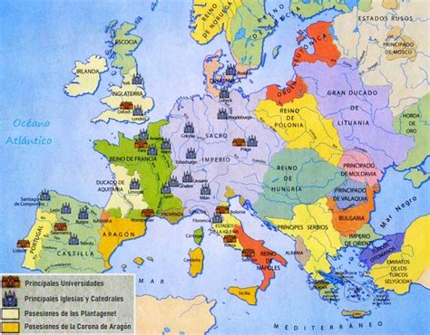 Mapa de Europa mostrando la edad media de la población por región o país