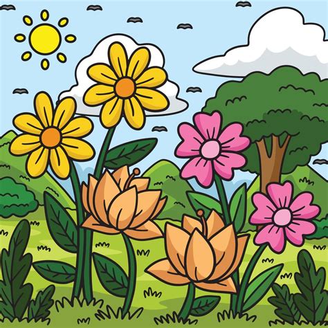 Ilustración de una mujer personificando la primavera con flores y colores vibrantes