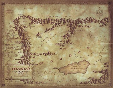 Mapa de Mordor con posibles zonas de aparición de ghuls de noche