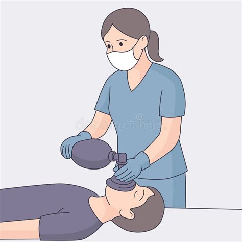 Ilustración de masaje cardíaco y ventilación con bolsa en neonato