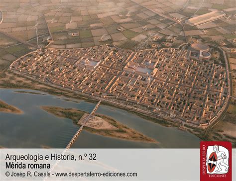 Mapa de ubicación de la antigua ciudad de Emerita Augusta y sus principales monumentos