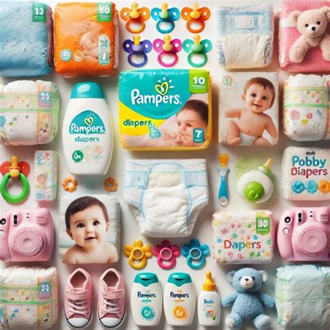 Ilustración de una selección de pañales de diversas marcas disponibles en Carrefour.