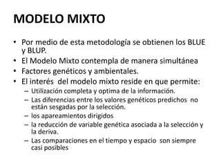 Esquema de un modelo mixto para análisis genéticos en ganado