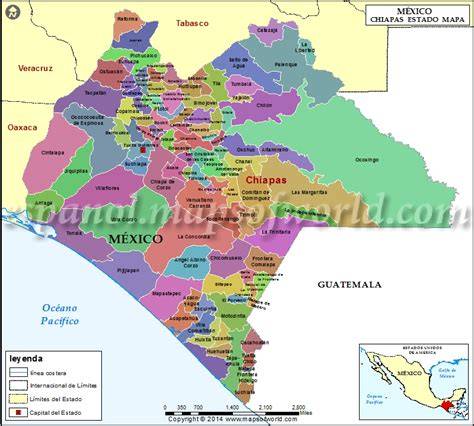 Mapa de ubicación del estado de Chiapas en México