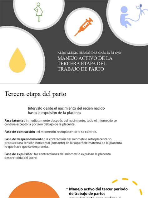 esquema del manejo activo de la tercera etapa del parto