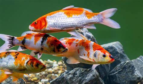 Foto de alevines de carpa koi