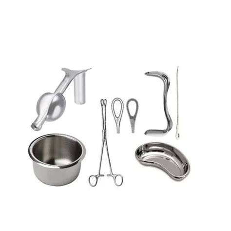 Equipo médico para un legrado uterino.