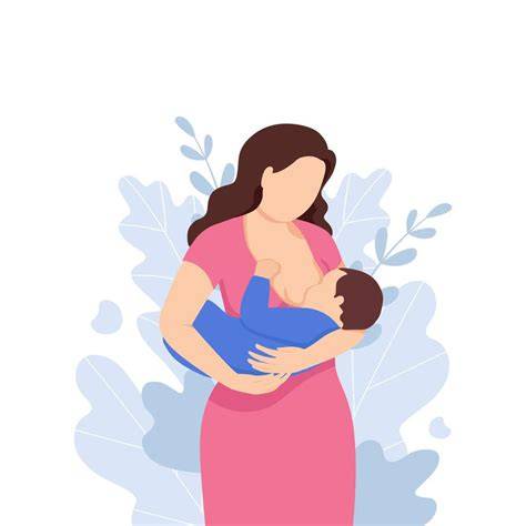 Ilustración de un bebé alimentándose con leche materna