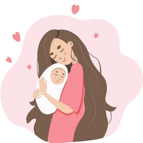 Ilustración de una madre y su bebé en un momento tierno de lactancia, simbolizando el apego.