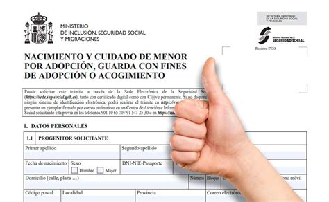 formulario de solicitud de la prestación por nacimiento y cuidado del menor