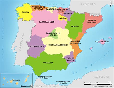mapa de España con la variación salarial de pediatras por comunidad autónoma