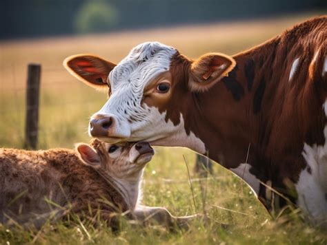 Fotografía de una vaca nodriza con su ternero en un pastizal, simbolizando la productividad del ganado.