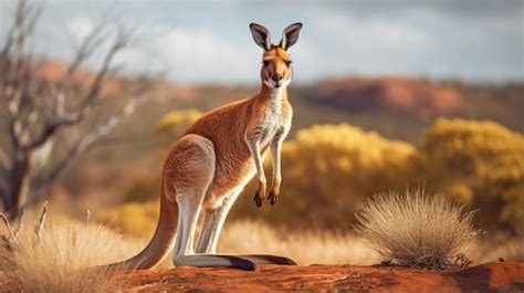 Fotografía de un canguro en su hábitat natural