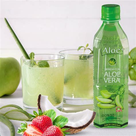 Foto: Diversas bebidas comerciales con aloe vera