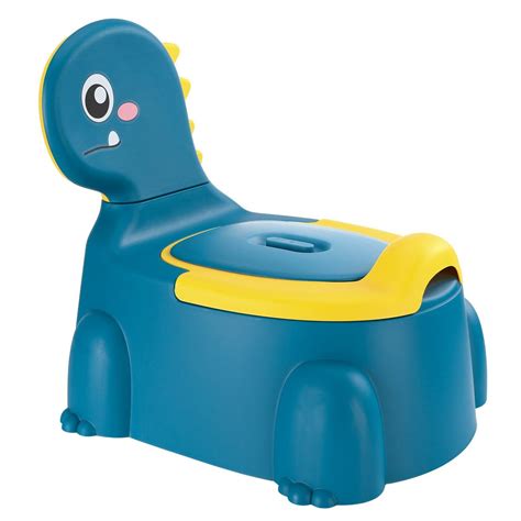 Bebé sentado en un orinal ergonómico con diseño de personaje