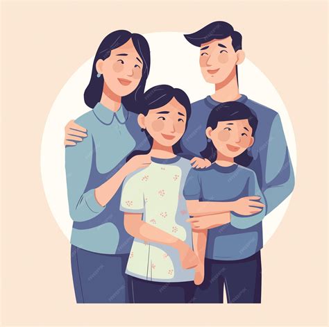 Ilustración de una familia con un niño con cáncer rodeada de una red de apoyo de amigos y familiares