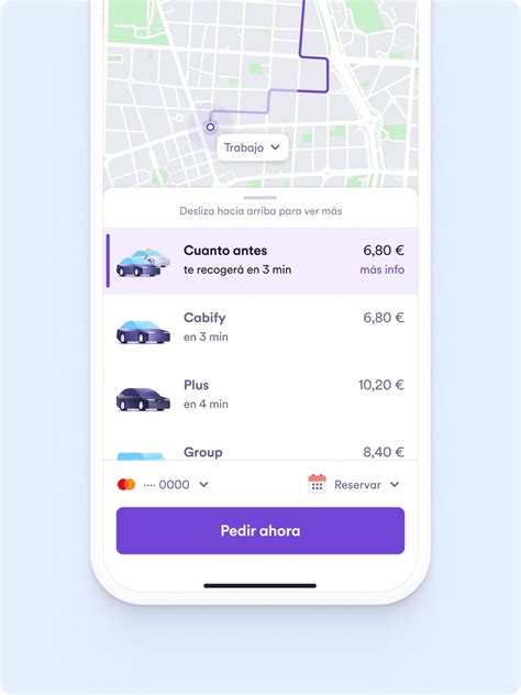 Captura de pantalla de la app de Cabify mostrando la selección de Cabify Kids