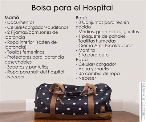 imagen de una bolsa de hospital para bebé con los elementos esenciales