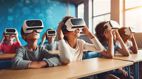 Ilustración de niños con gafas de realidad aumentada explorando un entorno virtual dentro de un hospital