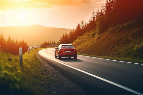 Coche de alquiler circulando por una carretera escénica de Tenerife