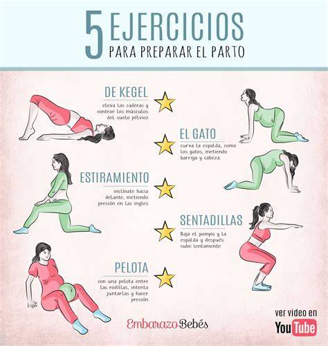 Mujer embarazada en una clase de preparación al parto, realizando ejercicios de respiración