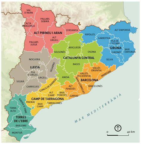 Mapa de la región de Cataluña mostrando las ubicaciones de Vallfogona de Balaguer, Vallfogona de Riucorb y Vallfogona de Ripollès