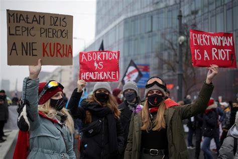 Manifestación en Polonia contra la prohibición del aborto