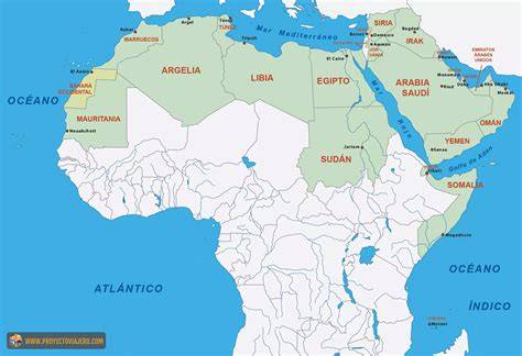Mapa de la extensión geográfica del árabe a través de la historia