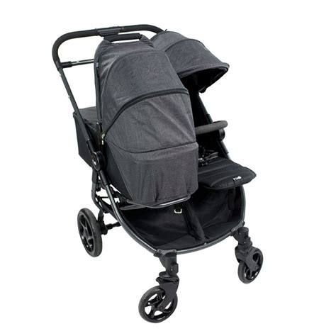 Foto del carrito gemelar NIU VENT TWIN + plegado y abierto