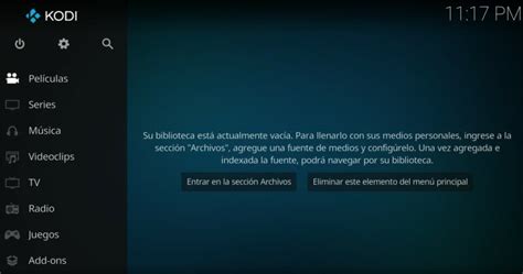 Interfaz de Kodi mostrando la opción para crear una nueva lista de reproducción musical.