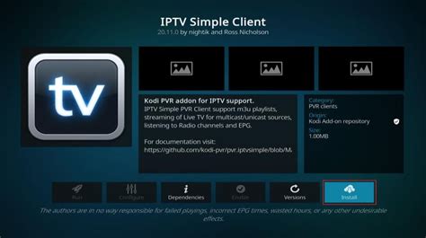 Configuración del Add-on IPTV Simple Client en Kodi para añadir una URL de lista M3U.