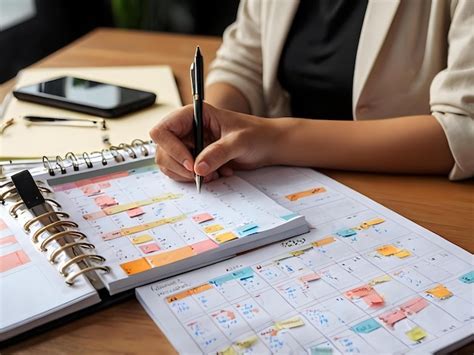 Foto de agente de policía local revisando un calendario o planificación de turnos