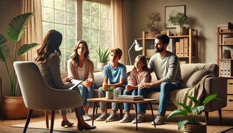 imagen de una sesión de terapia familiar