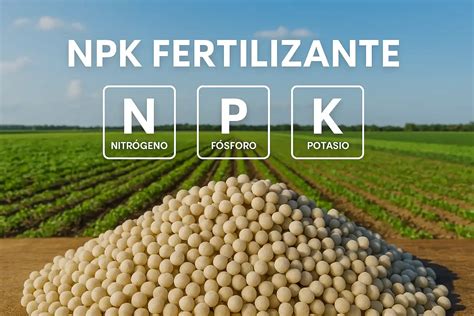 Infografía mostrando la composición NPK de un fertilizante y sus efectos
