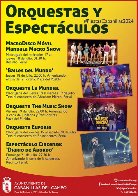 Cartel anunciando las actuaciones musicales del UC Fest