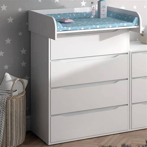 Cambiador cómoda Star Grey Argen: vista general con compartimentos de almacenamiento