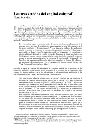 Gráfico comparativo de la distribución del capital cultural entre clases sociales