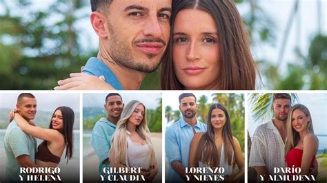 Infografía de las parejas de influencers participantes en 'Recién Nacidos' y sus parejas.