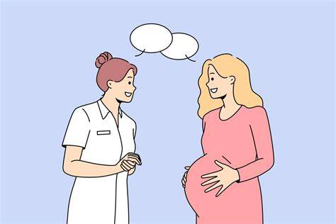 Ilustración de una matrona comunicándose empáticamente con una mujer