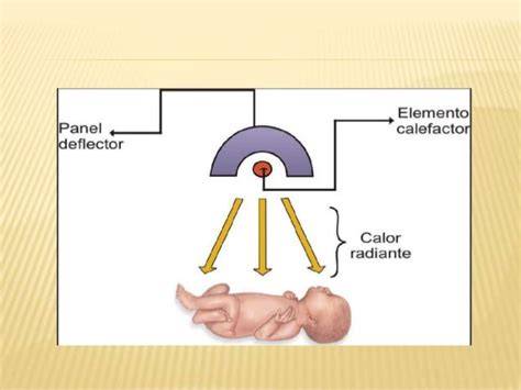 Diagrama de funcionamiento de calor radiante en cuna neonatal