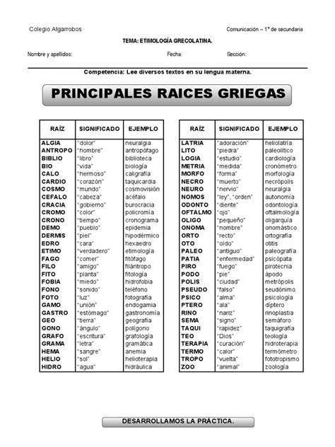 infografía sobre la etimología de pediatra con raíces griegas