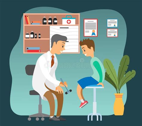 ilustración histórica de un médico examinando a un niño en la antigüedad
