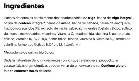 Comparativa visual de etiquetas de papillas de cereales, destacando la información sobre azúcares y harinas integrales.