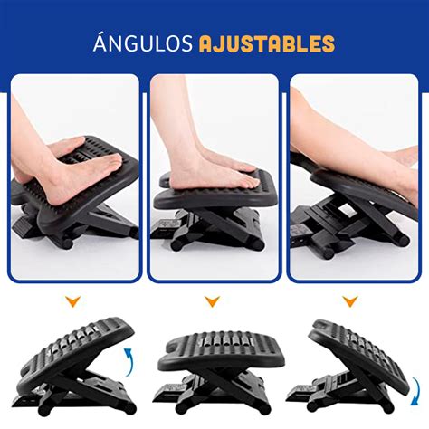 Diagrama mostrando las diferentes posiciones de reclinado de un respaldo y un reposapiés ajustable.