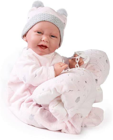 Muñeca Carla Recién Nacida con pijama rosa y cojín nube