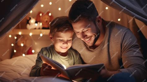 Padres leyendo un cuento a su hijo sobre dejar el chupete