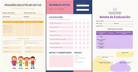 Infografía con ejemplos de comentarios para boletines de notas, clasificadas por áreas de mejora.