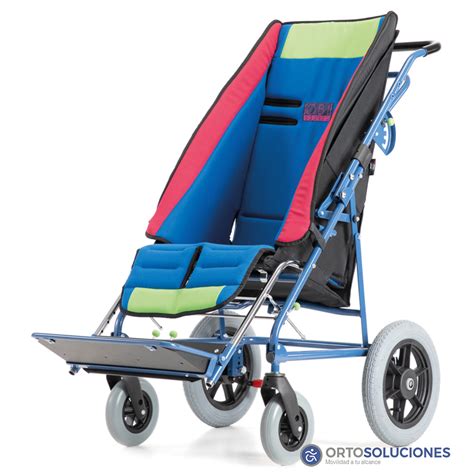 Esquema detallado de la silla de paseo OBI mostrando sus componentes principales y diseño ergonómico