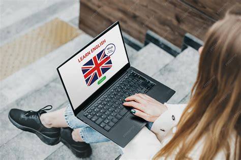 persona aprendiendo inglés en línea