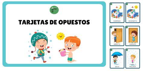 ejemplo de juego de cartas de opuestos en inglés